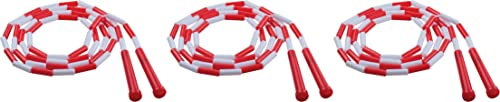 Champion Classic 7' Segmented Beaded Plastic Jump Skip Rope, Red/White (3-Pack)