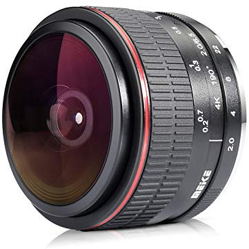Meike Optics MK 6,5mm f2.0 Fisheye Objektiv Ultra-Weitwinkel für Sony E-Mount A6400 A6500 A6600 A6000 A6100 A6300 Spiegellose Kameras