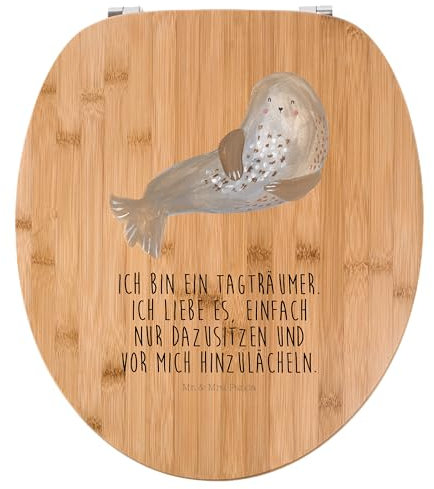 Mr. & Mrs. Panda Motiv WC Sitz Robbe Lachen - Geschenk, WC-Sitz, Tiere, Seehund, Klobrille, Tiermotive, Klodeckel, Toilette, Toilettendeckel, lustige