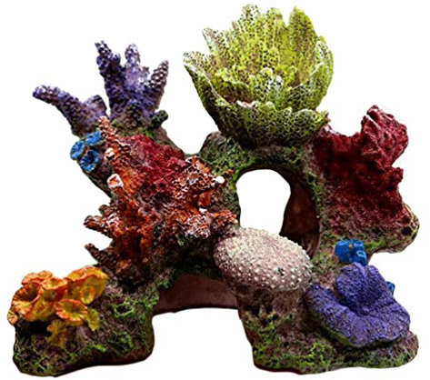 balacoo Decorazione per Acquario: Simulazione Corallo - Sfondo per Acquario - Imitazione Pietra, Resina, Giardino Roccioso Scultura per Acquari