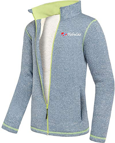 Nebulus Herren Fleecejacke ONEGA, warme Fleece Jacke, mit langem Full-Zip Reißverschluss, Blue net - XL