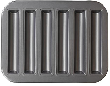 Elesinsoz 6 Cup Financier Cake Baking Pan Breadstick Biscotti Ladyfinger Donut Cookie Cornbread Stick Mini Bread Loaf Baguette Nonstick Small Muffin Cupcake Madeleine Tin Tray Mold