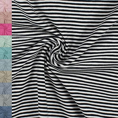 Jersey Stoff Noah, gestreift 2mm | ab 50cm x 150cm (schwarz/weiß) | Baumwolljersey - Streifen