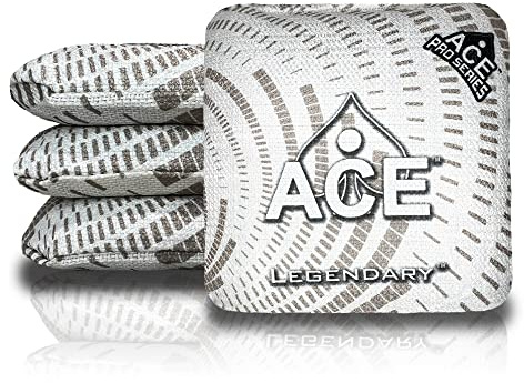 CornholeAce Legendary – Weiß (Set mit 4 Beuteln) – Professionelle Cornhole Bags – ACE Pro gestempelt