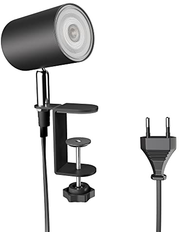ledscom.de Klemmleuchte WAIKA, Schalter, schwarz matt, inkl. LED GU10 Lampe, 3-Stufen Dimmen: max. 374lm warmweiß