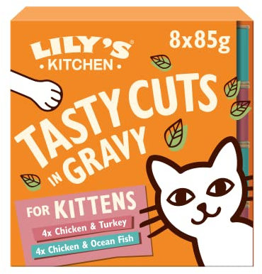 Lily's Kitchen Wet Cat Food for Kittens 8 x Tins (85g) - Tasty Cuts in Gravy mixed Multipack