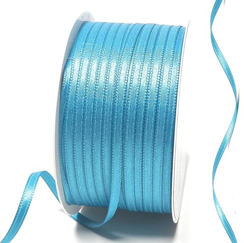s.dekoda Satinband 50m x 3mm Türkis - Eisblau Schleifenband Dekoband Satin