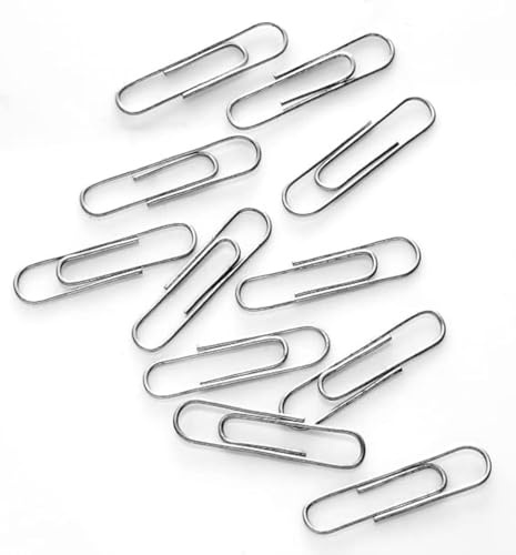Alevar Lot de 100 trombones en acier, fermoirs format 50 mm n° 5, gros clips de bureau