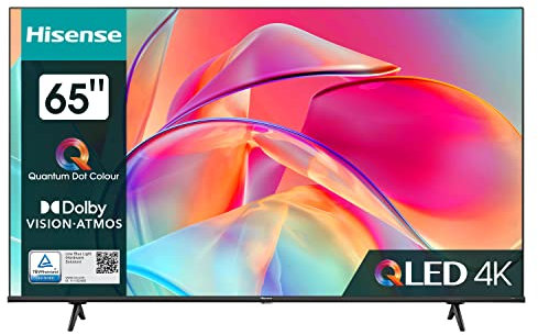 Hisense 65E7KQ QLED Smart TV 164 cm (65 Zoll), 4K, HDR10, HDR10+ decoding, HLG, Dolby Vision, DTS Virtual, 60Hz Panel, Bluetooth, Alexa Built-in, VIDAA Voice, schwarz