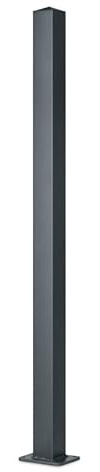 Gardenode Easy Clôture Poteau Aluminium sur Platine Universel Chapeau Inclus H1.86 m Gris