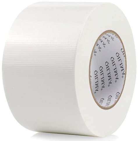 QILIMA blanca, 75mmx55m, una cinta reforzada duradera, cinta impermeable de tela para reparar, fijar, atar, reforzar o sellar.