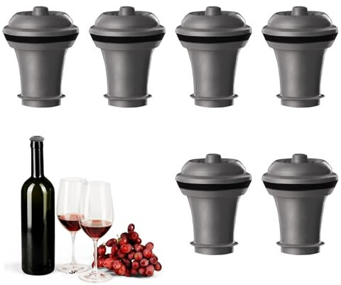 6-Piece SetWine Stopper Vacuum,Wine Stoppers for Wine Bottles,Wine stoppers,Wine Saver Vacuum Stoppers - Preserve Your Wine for Longer