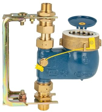Steigrohr Hauswasserzähler Kombi-Set, Baulänge 105 mm, inkl. Bügel 3/4 Zoll, verstellbare Ausführung, verzinkt