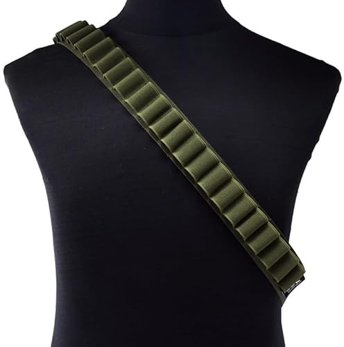 Gunyoo Bandoliera per cartucce di fucile 27 Round 12 o 20 Gauge Tattico Regolabile Shotshell Holder Shot Gun Shell Cintura con Fibbia a Sgancio Rapido per Caccia Tiro Sportivo