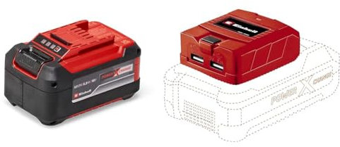 Einhell Original System Akku Power X-Change Plus (Lithium Ionen Akku, 18 V, 5,2 Ah, passend für alle Power X-Change Geräte, inkl. USB-Akku-Adapter)