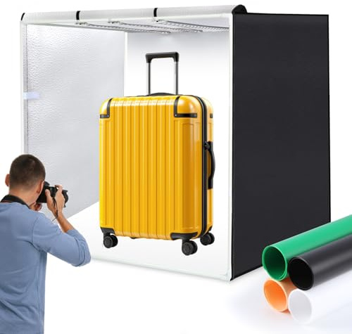 PULUZ Studio Light Box Photography, 31x31 inch Large Photo Light Box with 234 LED Beads, CRI >95, Professional Portable Photo Booth Shooting Tent Kit with 4 Color PVC Backdrops for Product Photography