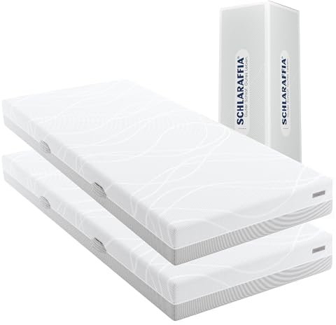 Schlaraffia myNap Taschenfederkern Matratze, 80x200cm, 2er Pack Matratzen: Premium-Qualität 7-Zonen-Komfort, Härtestufe H3 mittel, Memory Foam Rollmatratze, TÜV Rheinland Qualität, 18,5 cm Höhe