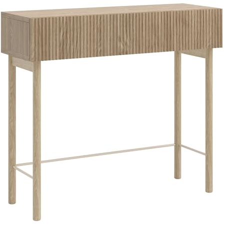 Selsey Konsolentisch Mit Schublade Beistelltisch 90 cm Eingangstisch Konsole Schminktisch Stehend Eiche Geölt Nolie