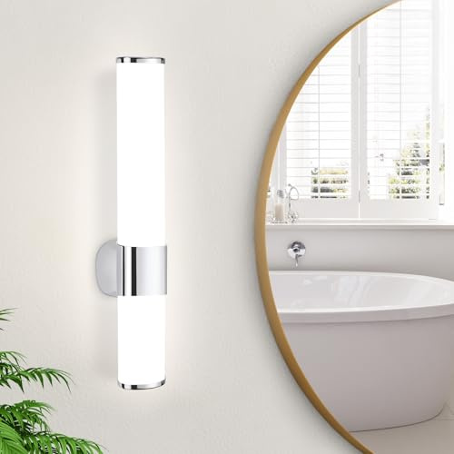 Homefire LED Spiegelleuchte Bad Wandlampe 6W Spiegellampe Badleuchte Wand | 35CM Badezimmer Wasserdicht IP44 Chrom Modern Neutralweiß 4000K Badlampe Wandleuchte für Keller Küche Badschrank