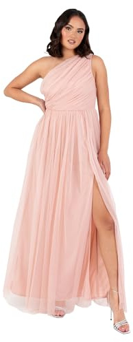 Womens Ladies Maxi One Cold Shoulder Dress with Slit Split Sleeveless Prom Wedding Guest Bridesmaid Ball Evening Gown