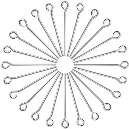 TOAOB 200 Stück Silber Edelstahl Kettelstifte Nietstifte mit Öse 20mm für Ohrring Schmuckherstellung | Edel Silber 20 mm für Bastelzubehör zur Schmuckherstellung