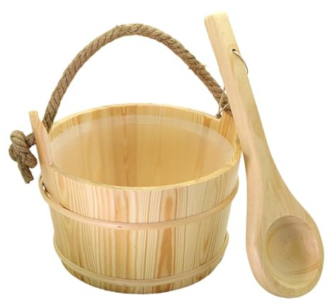 Ioensy Juego de Accesorios para Sauna, Baño, Sala de Sauna, Sauna, Cubo de Madera con