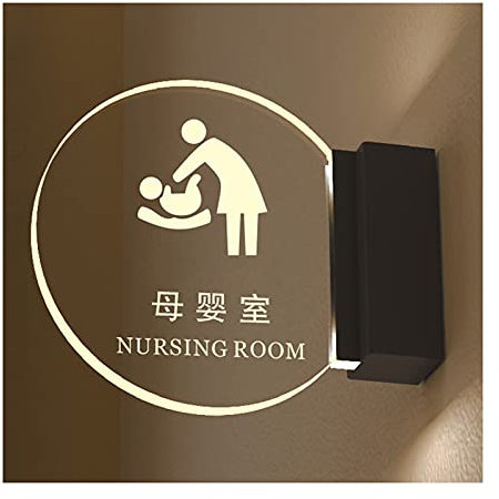 OJXIER Toilettenschild, LED-Schild zur Wandmontage, Badezimmerschild mit beleuchtetem Rand für Damen, Herren und Damen, Badezimmer-Dekor (D) (D)