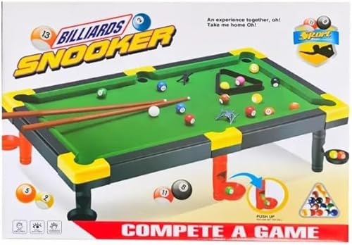 MIXEL Snooker And Billiards Game Table Set, 2 Cues And Triangle, Vibrant Colour, Compact And Portable, Promote Hand-Eye Coordination And Strategic Thinking