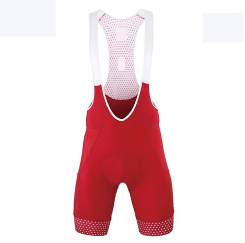 XYLRSMH Cykelbyxor herr cykelbyxor blå grå grön röd 5D gel dyna cykel hängselbyxor reflekterande andas herr cykelbyxor med bakfickor cykelbyxor herr (RED, XL (EUR L))