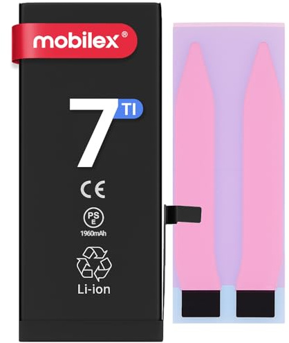 MOBILEX® Batterie Compatible avec iPhone 7 | 1960mAh - OEM | Interne Remplacement avec Adhésif | Puce TI | Capacité d’Origine