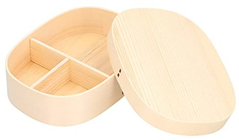 Jwthee Food Box, 1200ml Lunch Containers Wooden Adult Lunch Box Portable Food Containers for Office Hiking Camping