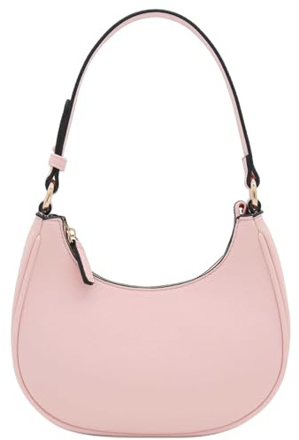 FashionPuzzle Small Crescent Shoulder Bag Underarm Purse (Light Pink)