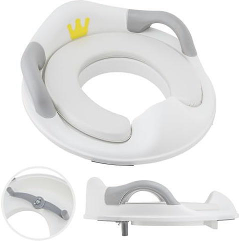 ALMAR Baby Adattatore WC - Sedile riduttore per WC per bambini, con manici e schienale, cuscino imbottito e design antiscivolo, universale
