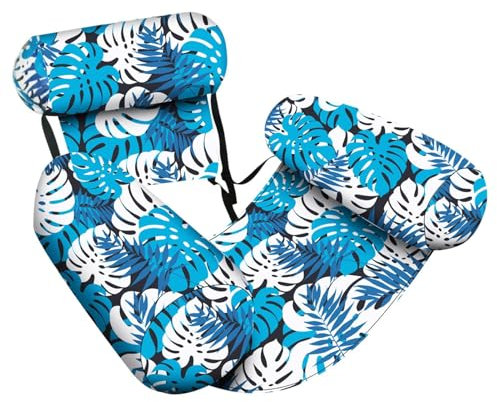 Schwimmfloß Erwachsene | Aufblasbare Pool Luftmatratze Mit Rückenlehne | Wasserhängematte Schwimminsel Liege Für See Badespaß Sommer