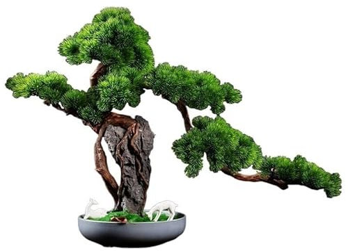 Künstlicher Kiefern-Thuja-Bonsai-Baum – Kunstpflanze – Realistische Kunstpflanze für den Innenbereich mit Topfdesign