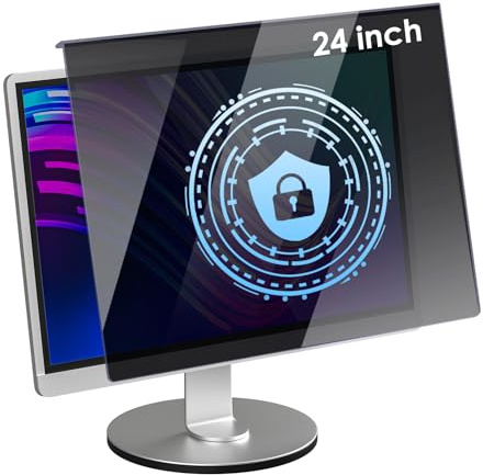 Olycism Hanging Filtro Privacy da 24 Pollici, Filtro Protettivo Antiriflesso e Anti Luce Blu per Schermo del Computer, Privacy Pellicola de Protezione Filtr per Display Widescreen 16:9