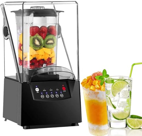 Professional Soundproof Blender 2200W High Power, 2L B-PA-Free Cup, Ice Crusher, Food Processor, Smoothie Maker, Silent Design Commercial Blender for Cafe & Home