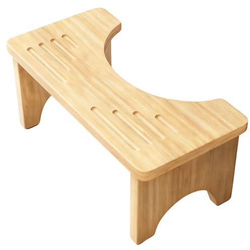 Yitobici Tabouret de toilette en bois - Pliable - Pour adulte - En bambou - Pour ballonnements - Améliore la posture, la constipation, les hémorroïdes et le syndrome du côlon irritable