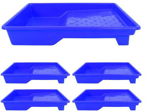 Kisangel Kit de 5 Bandejas para Pintura de Plástico Reutilizables 37X28X56 CM para Mezclas y Renovaciones del Hogar Soporte Compacto para Pintar Paredes y Proyectos DIY