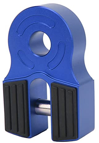 Winch Shackle Mount 30000Lbs, D kle Mount for ATV UTV SUV Pickup Trucks, Heavy Duty Winch Accessory with Iron Pin and Rubber Guard, Fits 3/4in 3/8in 1/2in 7/16in Soft Shackle (Blue)