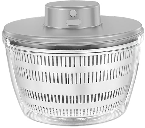 Hotainoys Essoreuse à Salade Électrique 4L Essoreuse à Salade Essoreuses Laitue Drainage Rapide avec Bol et Passoire pour Légumes, Verts, Herbes, Baies Électrique