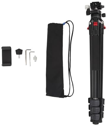 Adjustable Aluminium Camera Tripod with Detachable Monopod, 360° Ball Head & Quick Release Plate – 8kg Load, 1335mm Max Height for Travel
