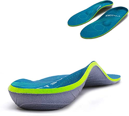 Plantar Fasciitis Arch Support Orthopedic Insoles Relieve Flat Feet Heel Pain Shock Absorption Comfortable Inserts(Size:UK-7,Length:10.25,Green)