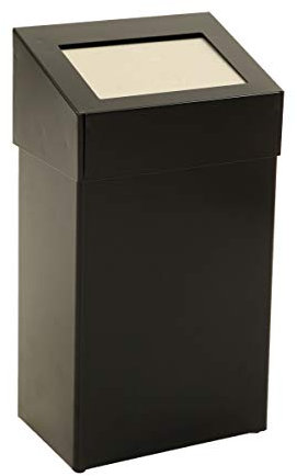 Abfallbehälter mit Pushdeckel 50 Liter, VB 719631, Schwarz
