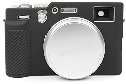 MUZIRI KINOKOO Fuji X100V Hülle, Silikon-Kameratasche für Fuji X100V Kamera, Fuji X100V, schützende Silikonhülle, Schwarz