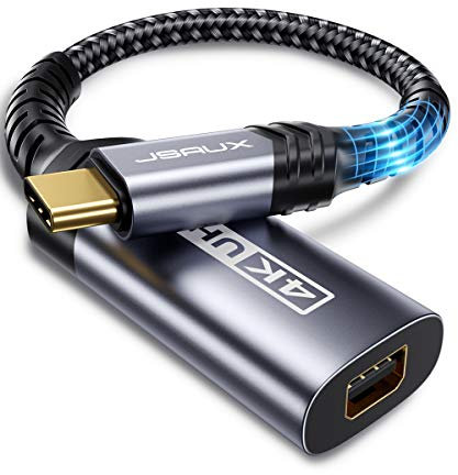 JSAUX Adaptateur USB C vers Mini DisplayPort [4K @ 60Hz] Mini DP Adaptateur Type C Mini DisplayPort Compatible avec MacBook Pro 2019 2018, iPad Pro, Dell XPS, Samsung S20 S10 -Gris