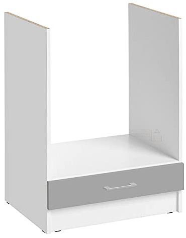 Cuisineandcie - Meuble Four ENCASTRABLE ECO Gris Brillant L 60cm + Tiroir inférieure de Rangement - Meuble pour Four encastrable Cuisine