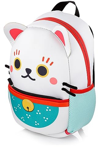 Puckator Maneki Neko Lucky Cat Neoprene Rucksack Backpack, Height 30cm Width 23cm Depth 10cm