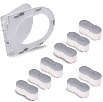 Paracolpi per sedile del WC, 8 pezzi, guarnizione universale per coperchio del WC, distanziatori con forte adesivo per coperchio del WC (bianco) 4,5 x 1,7 x 2 cm