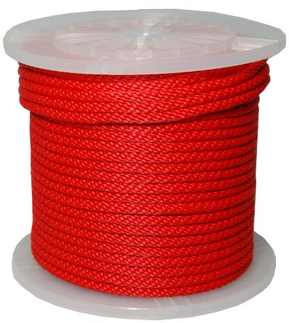 T.W Evans Cordage 98330 3/8-Inch by 500-Feet Solid Braid Propylene Multifilament Derby Rope, Red
